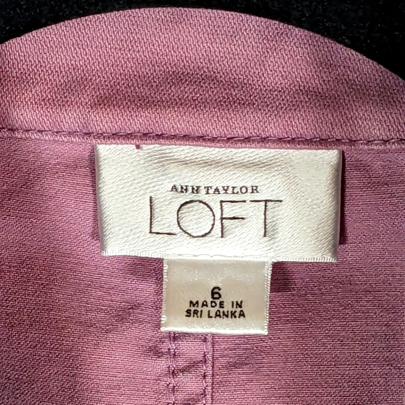 Ann Taylor LOFT 100% Cotton Dusty Lillac Blazer Size 6 - Picture 9 of 10